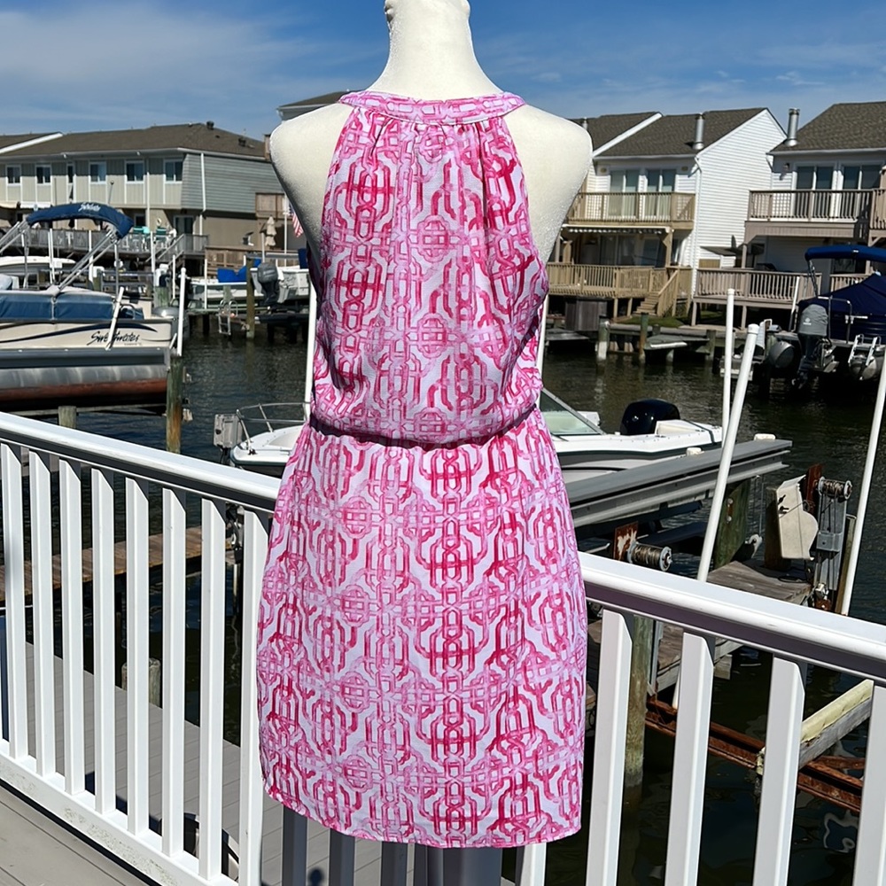 Mud Pie Teagan Lattice‎ Print Sleeveless Dress - Picture 4 of 5